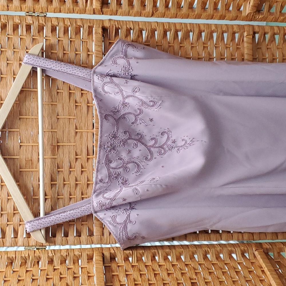 Elegant Lavender Embroidered Slip Dress